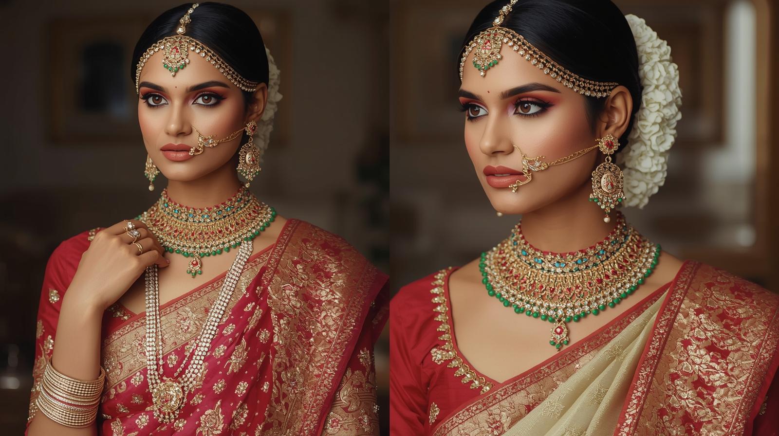 Matching Jewellery with Sarees_ Style Secrets for Indian Brides (1)